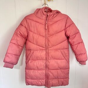 Wonder Nation Long Pink Puffer Jacket
